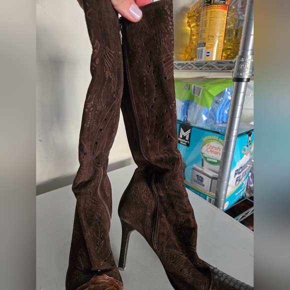 So Y2K Colin Stuart brown boots laser cut - Picture 4 of 7